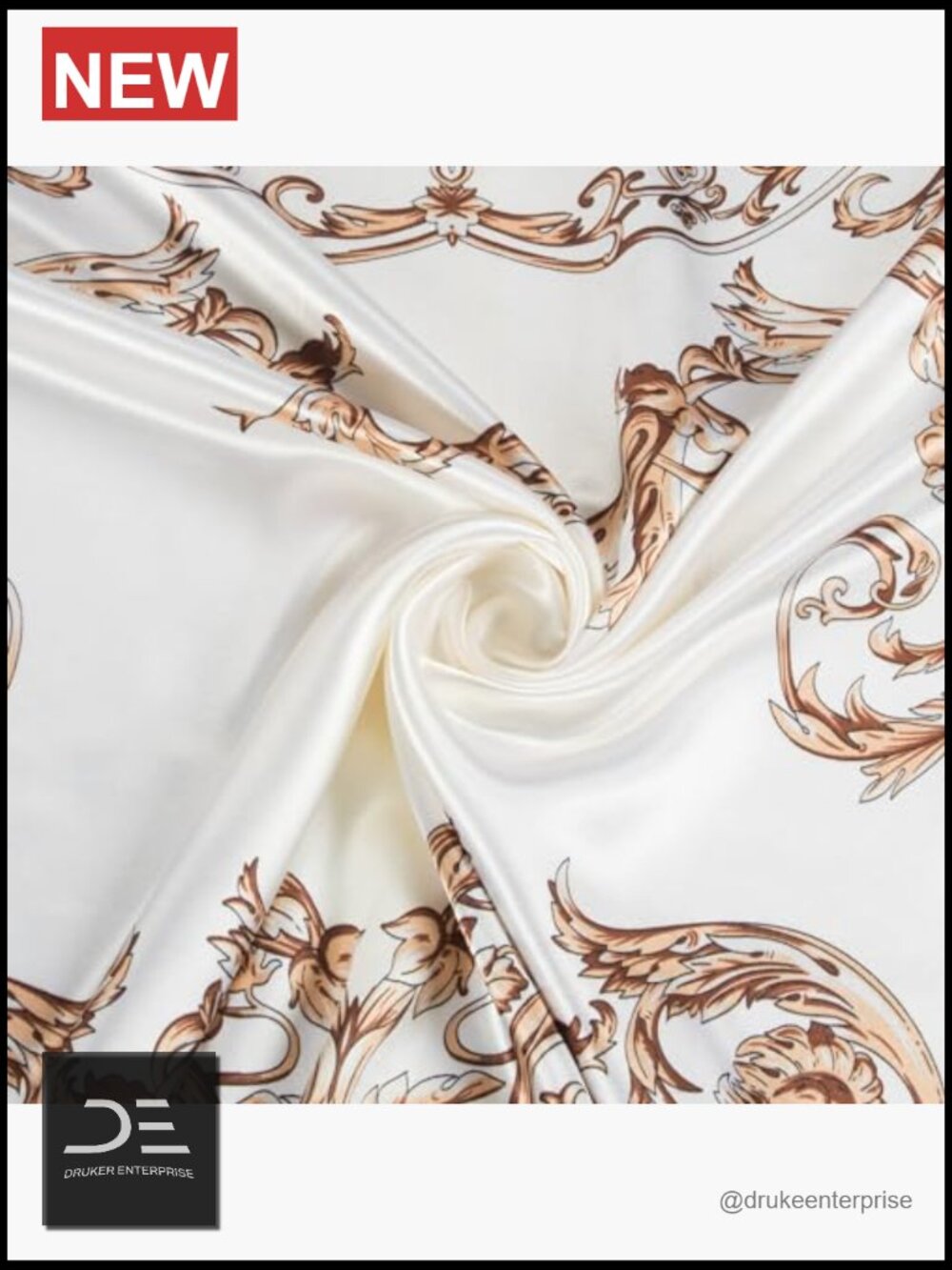 Silky Soft Printed Square Head Scarf 35 Inches - Picture 6 of 7
